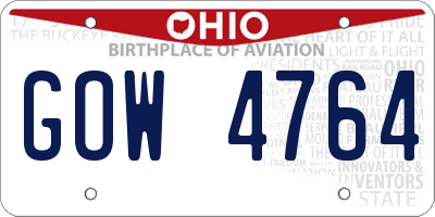 OH license plate GOW4764