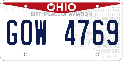 OH license plate GOW4769