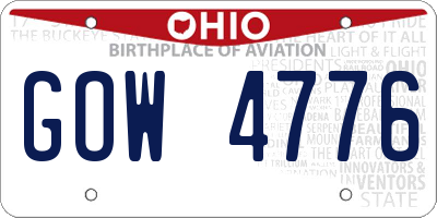 OH license plate GOW4776