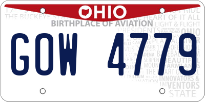 OH license plate GOW4779