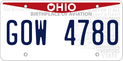 OH license plate GOW4780