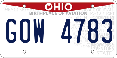 OH license plate GOW4783