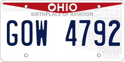 OH license plate GOW4792