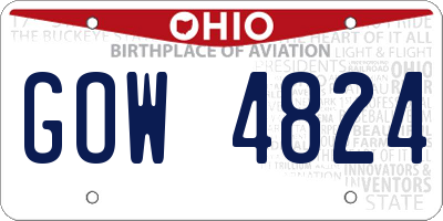 OH license plate GOW4824