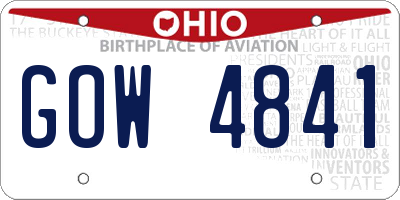OH license plate GOW4841