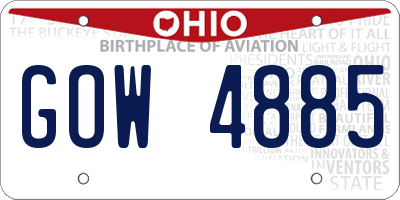 OH license plate GOW4885