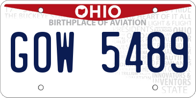 OH license plate GOW5489
