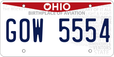 OH license plate GOW5554