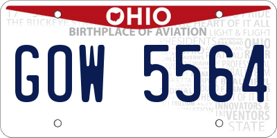 OH license plate GOW5564