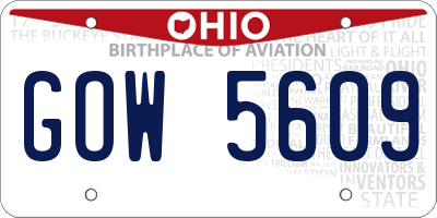 OH license plate GOW5609
