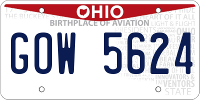 OH license plate GOW5624