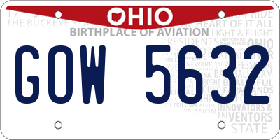 OH license plate GOW5632
