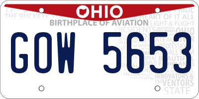 OH license plate GOW5653