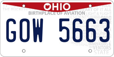 OH license plate GOW5663