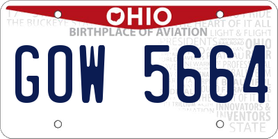 OH license plate GOW5664