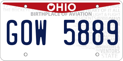 OH license plate GOW5889