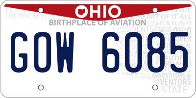 OH license plate GOW6085