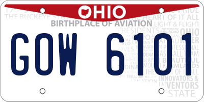 OH license plate GOW6101