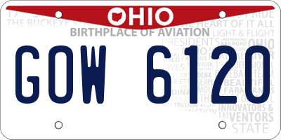 OH license plate GOW6120