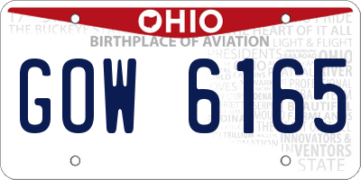 OH license plate GOW6165