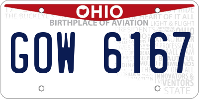 OH license plate GOW6167