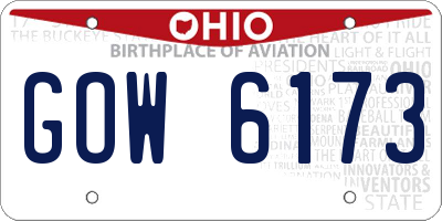 OH license plate GOW6173