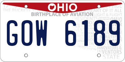 OH license plate GOW6189