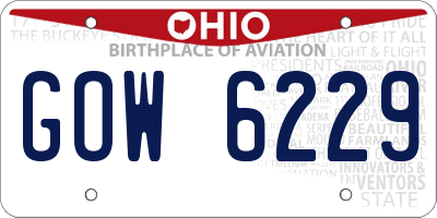 OH license plate GOW6229