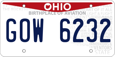 OH license plate GOW6232