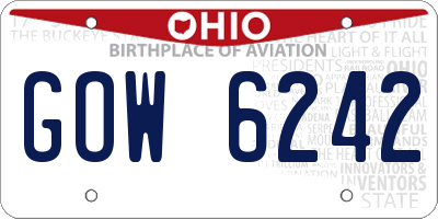 OH license plate GOW6242