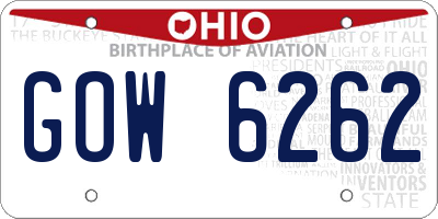 OH license plate GOW6262