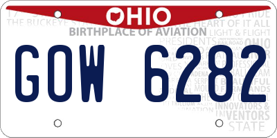 OH license plate GOW6282