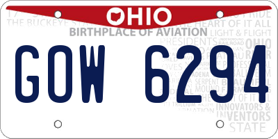 OH license plate GOW6294