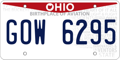OH license plate GOW6295