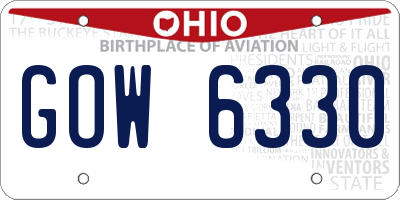 OH license plate GOW6330