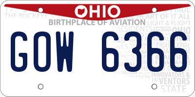 OH license plate GOW6366