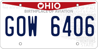 OH license plate GOW6406