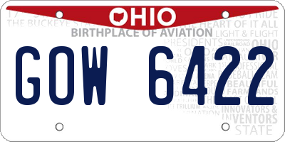 OH license plate GOW6422