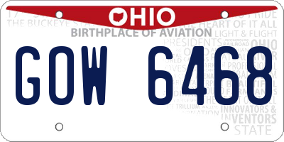 OH license plate GOW6468