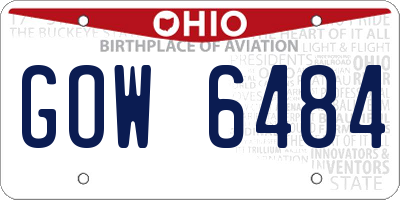 OH license plate GOW6484