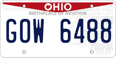 OH license plate GOW6488