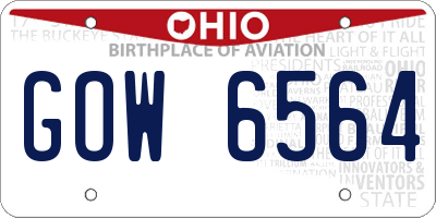 OH license plate GOW6564