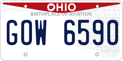 OH license plate GOW6590