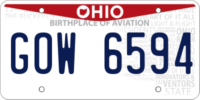 OH license plate GOW6594