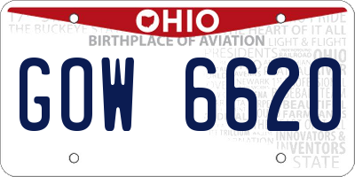 OH license plate GOW6620