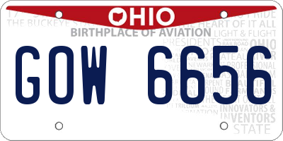 OH license plate GOW6656