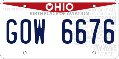 OH license plate GOW6676