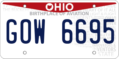 OH license plate GOW6695