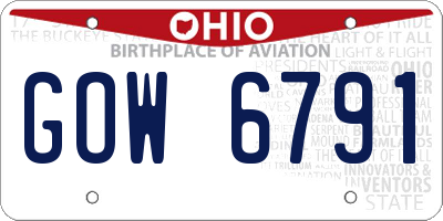 OH license plate GOW6791