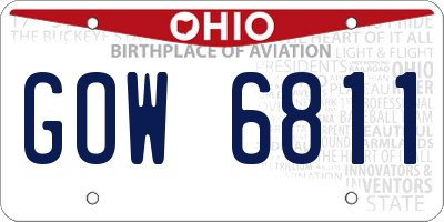 OH license plate GOW6811